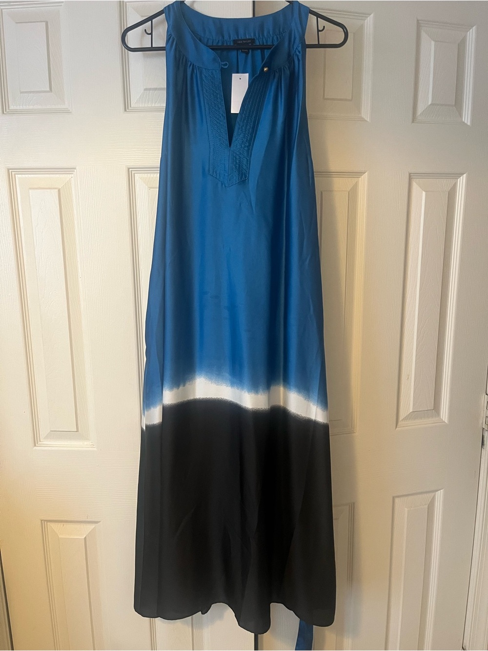 Ann Taylor Teal Blue Button-Front Blouse